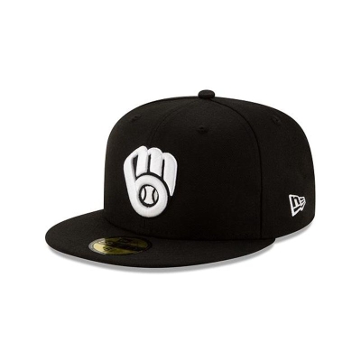 Milwaukee Brewers Gorra | New Era MLB 59fifty Fitted Cap Mexico - Negros